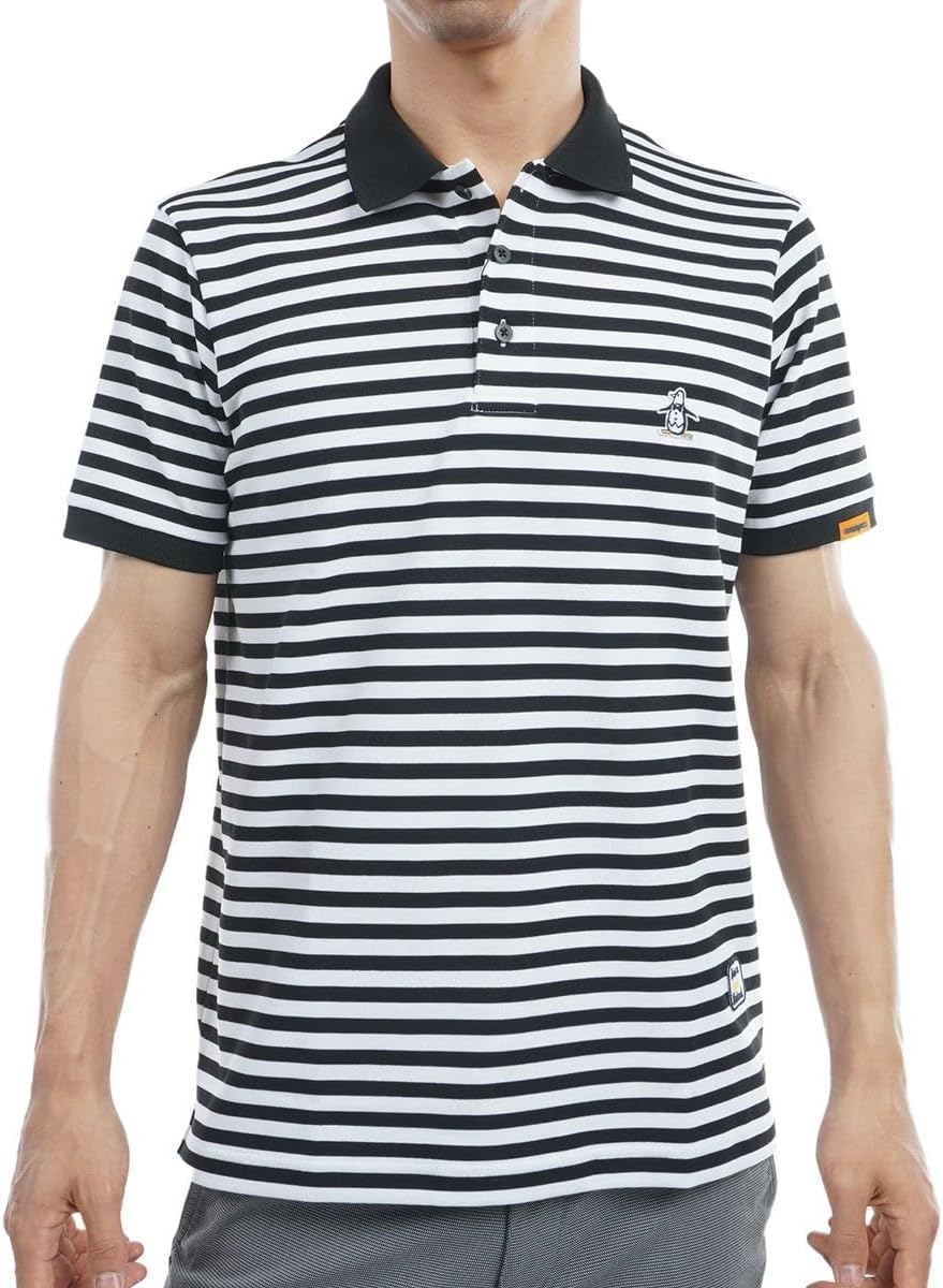 

Мужская рубашка-поло Muning Wear MG4FHS52M с коротким рукавом, с каймой, впитывающая пот, быстросохнущая, солнцезащитная, для гольфа Munsingwear, черный