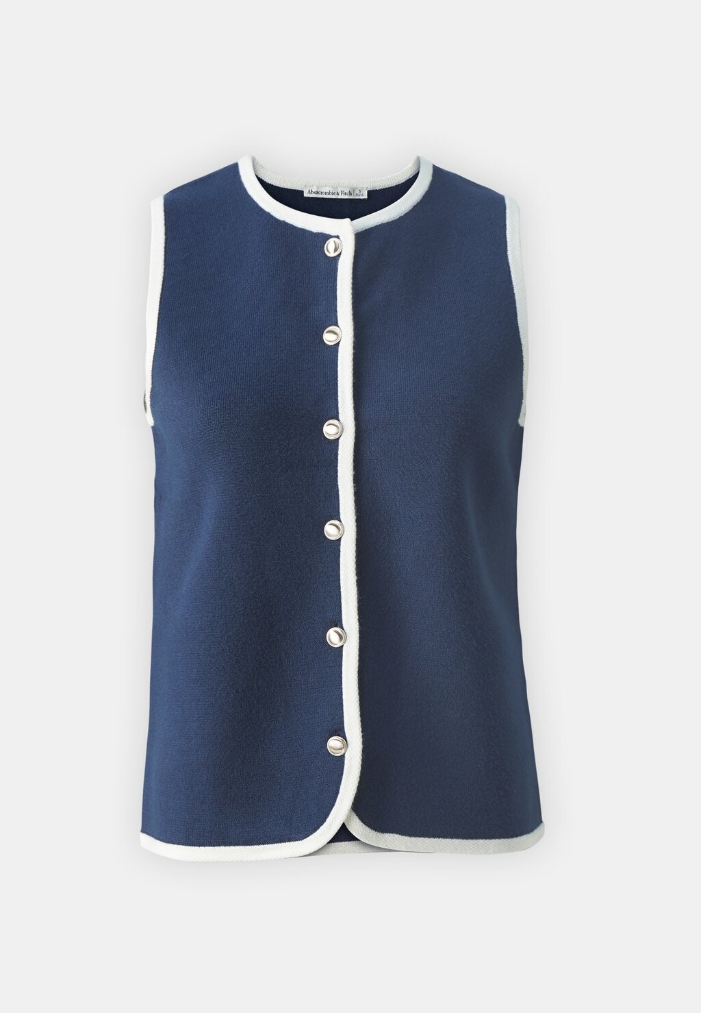 

Вязаный свитер LUXELOFT CREWNECK BUTTON UP Abercrombie & Fitch, темно-синий