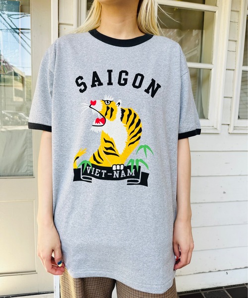 

Футболка с принтом "Тигр", бренд Houston, серый