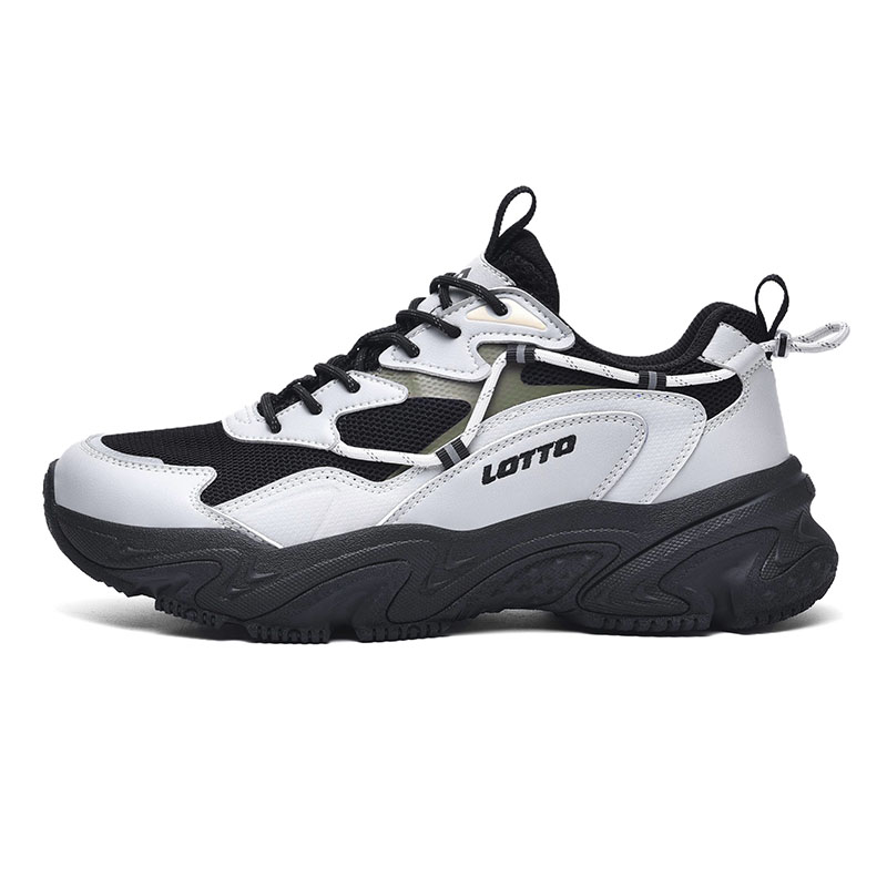 

LOTTO Кроссовки Shock Absorbers Height Increasing Support Abrasion Resistant Breathable Low Top Chunky Sneakers Men's Black Gray