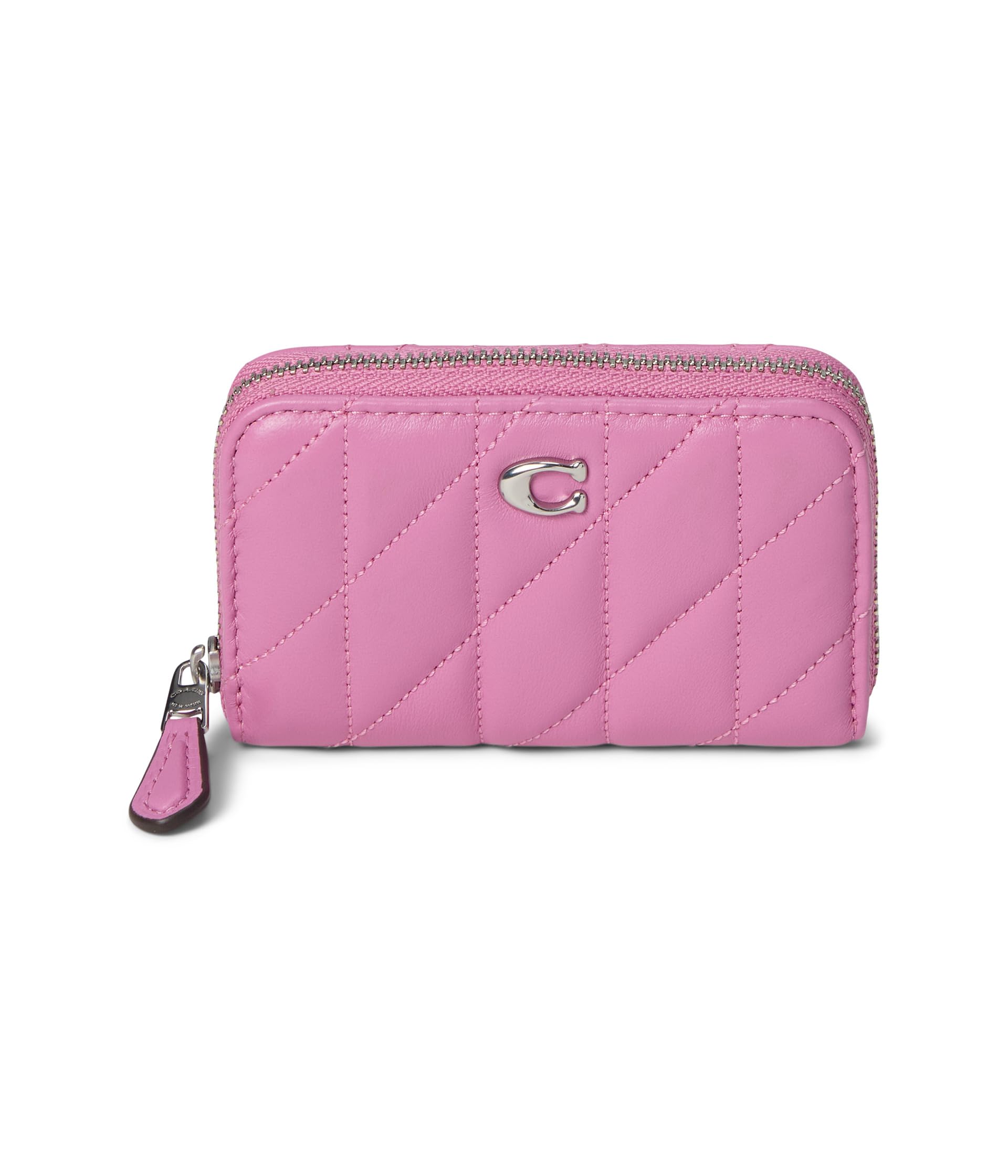 

Кошелек COACH Small Zip Around Card Case with Pillow Quilting, цвет Fuchsia