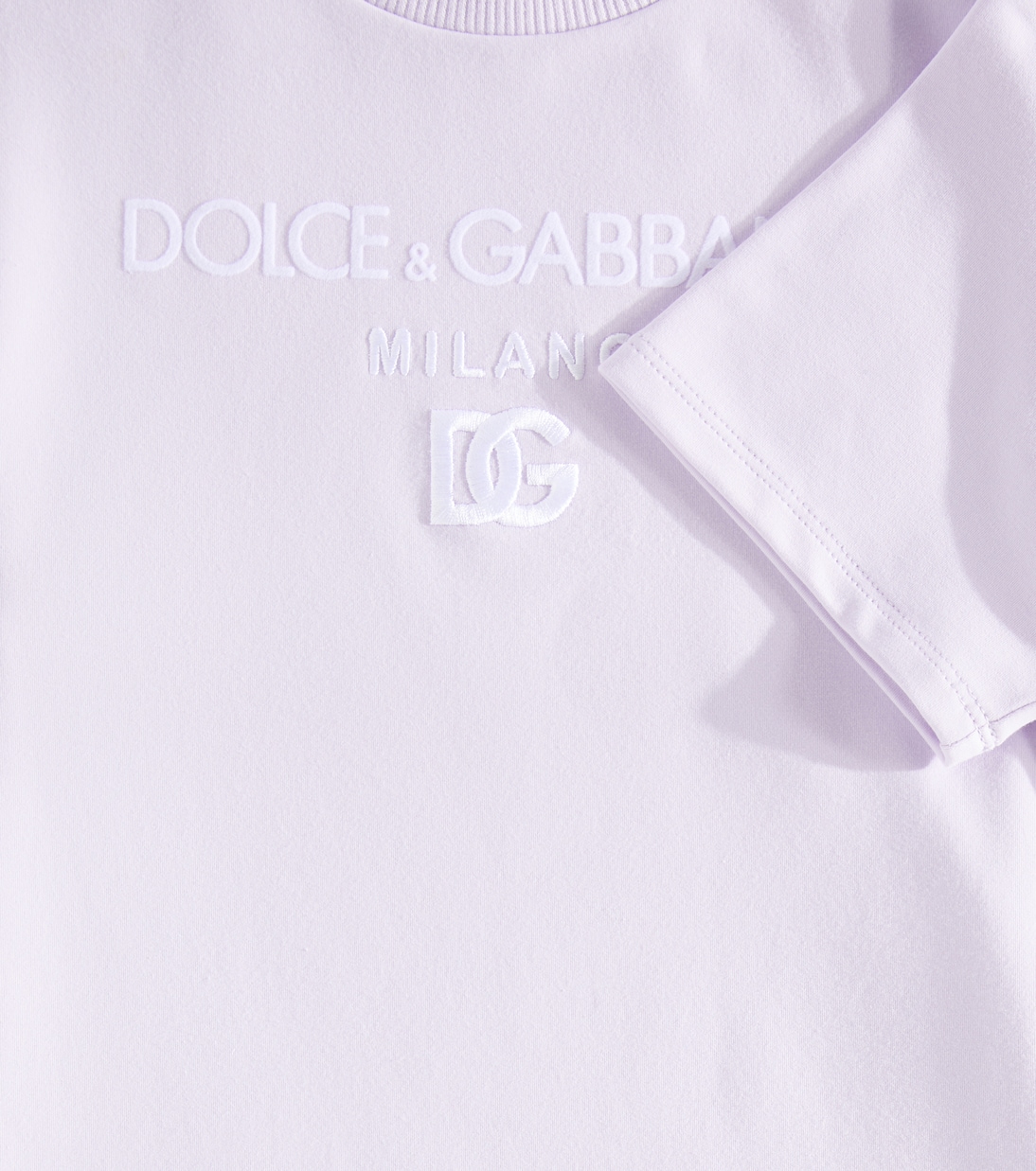 Платье из смесовой хлопковой ткани Dolce&Gabbana Kids, Glicine — фото 3