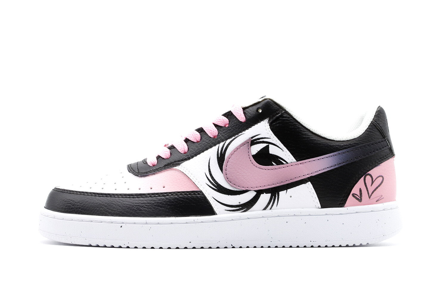 

Кроссовки Nike Court Vision 1 Skateboarding Shoes Women's Low-top White/pink/black, черный