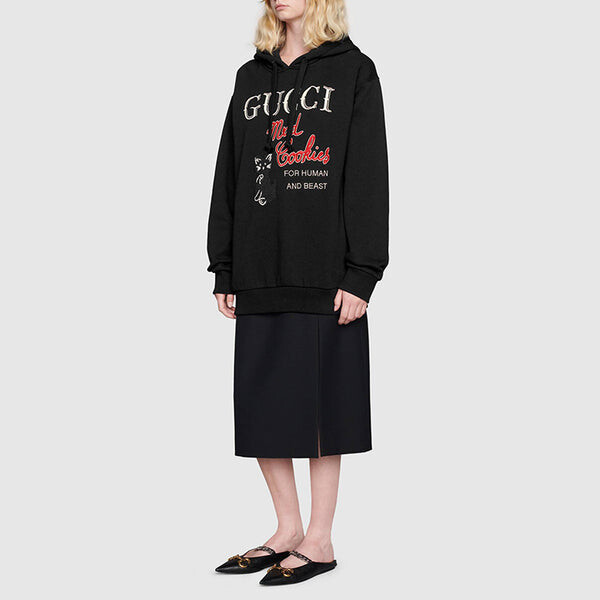 Толстовка (WMNS) GUCCI Mad Cookies Embroidered Hoodie 'Black', черный — фото 2
