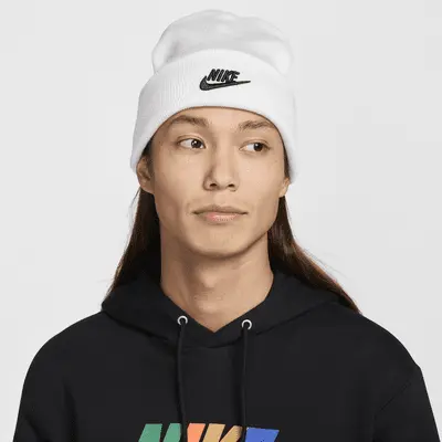 

Шапка Nike Peak Futura Beanie, белый/черный