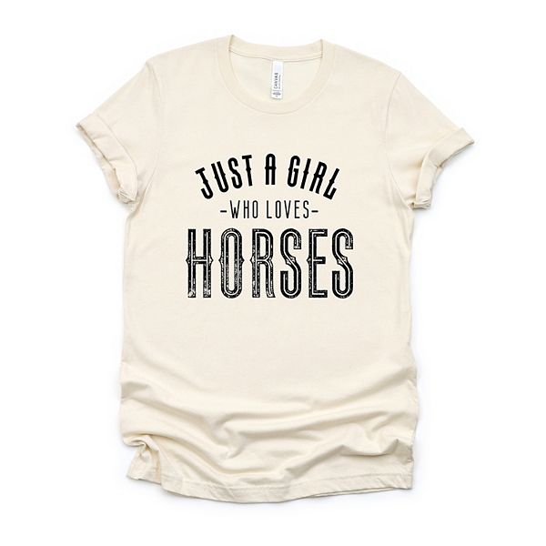 

Футболка с коротким рукавом Just a girl who loves horses Simply Sage Market, Cream