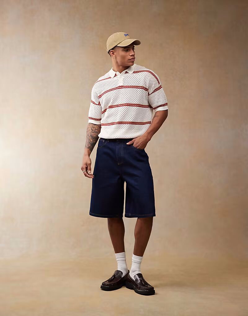 

ASOS DESIGN удлиненные джинсовые шорты цвета индиго