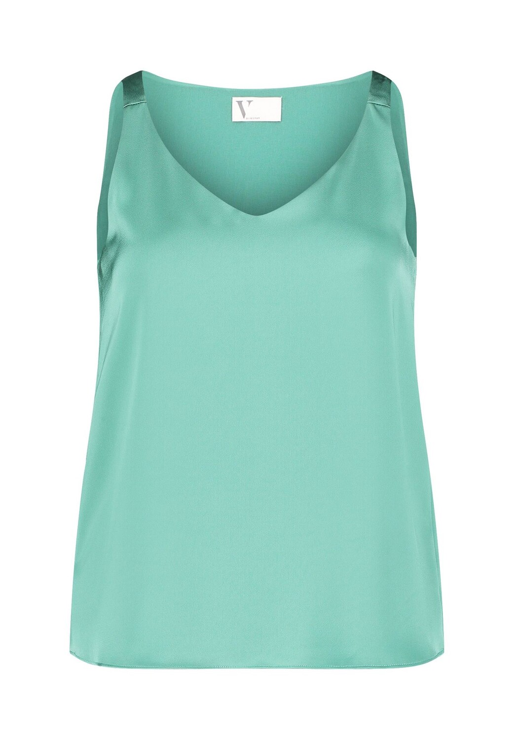 

Атласная блузка с V-образным вырезом Vera Mont, цвет Silky Green