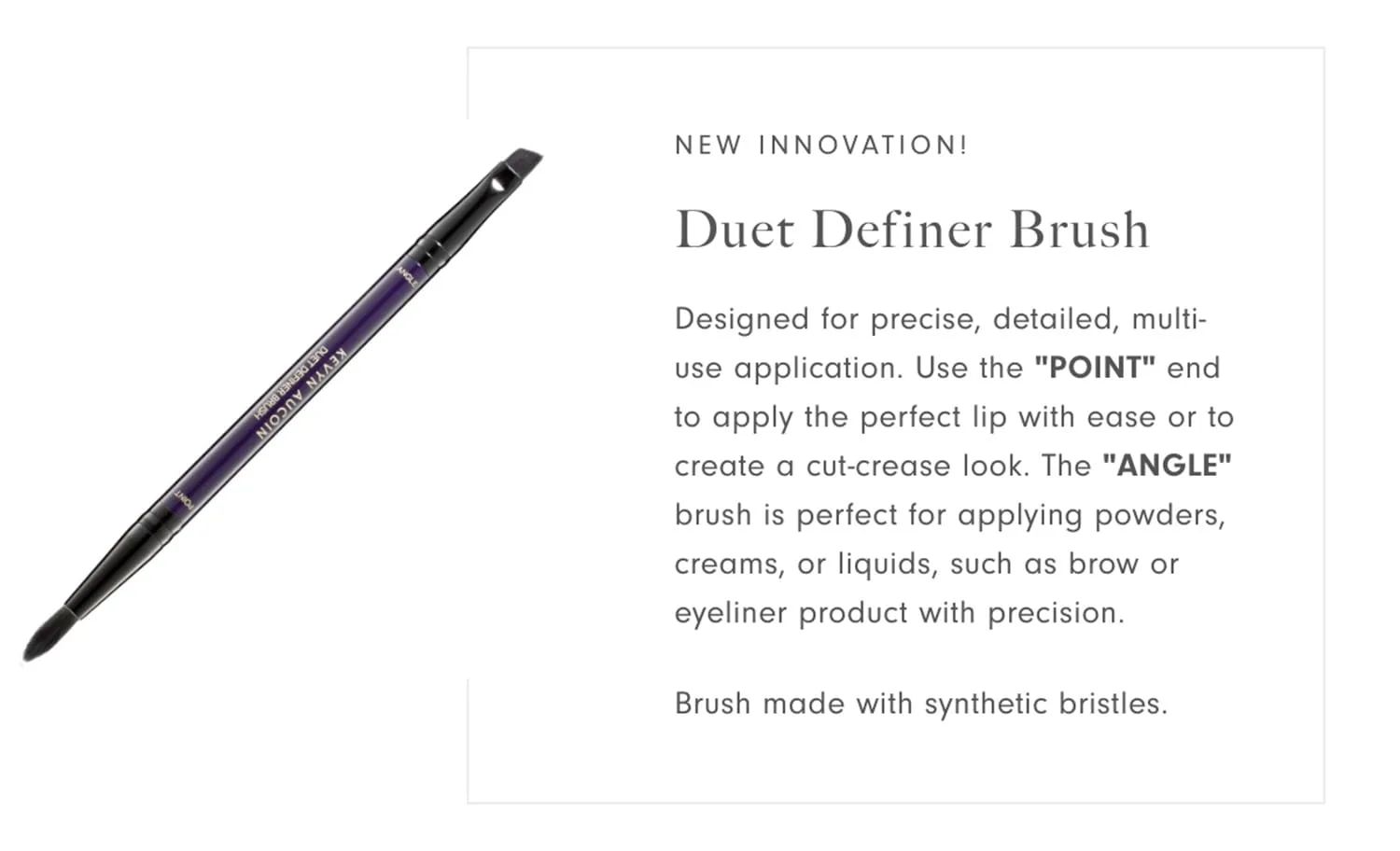 Kevyn Aucoin Duet Definer Brush: двойная кисть для контура губ, глаз или бровей, No Color — фото 2