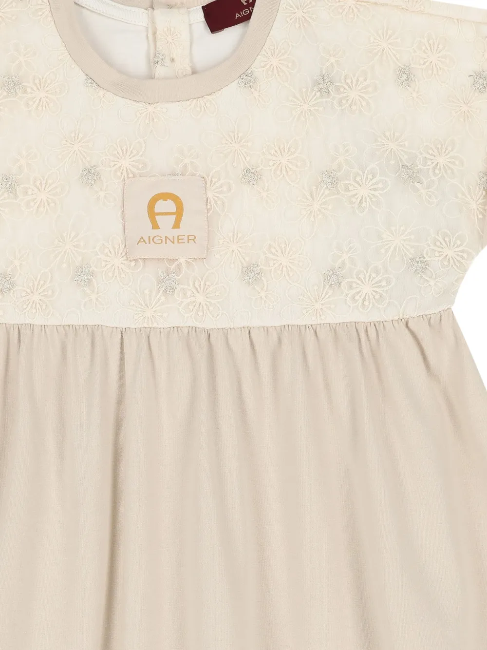 Платье с цветочной вышивкой Aigner Kids, нейтральный — фото 3