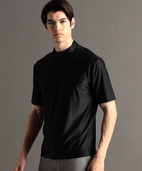 

Футболка с коротким рукавом и воротником-стойкой в клетку MONSIEUR NICOLE, черный