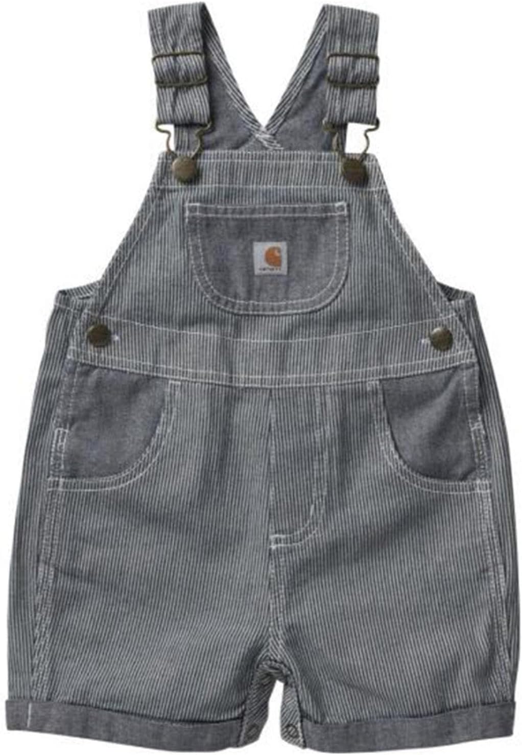 

Carhartt Baby Girls' Chambray Stripe Shortall, Dark Indigo Ticking Stripe