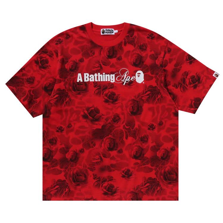 

Футболка BAPE Floral Solid Camo Logo Relaxed Fit Tee, Red