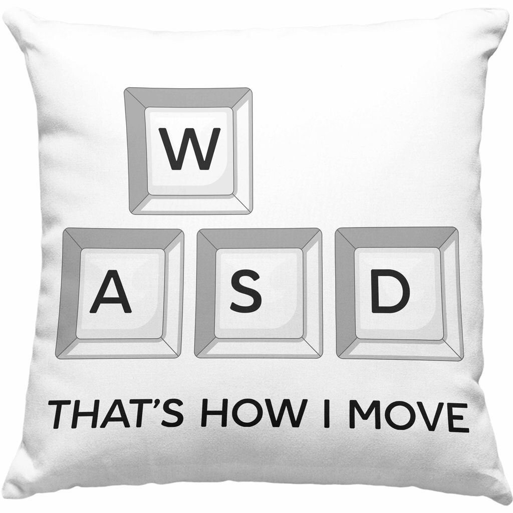 

Тенденция — декоративная подушка для геймеров с наполнителем 40 x 40 WASD, подарок для мальчиков-геймеров, забавная декоративная подушка «Вот как я двигаю игровой компьютер» (зеленая) Trendation