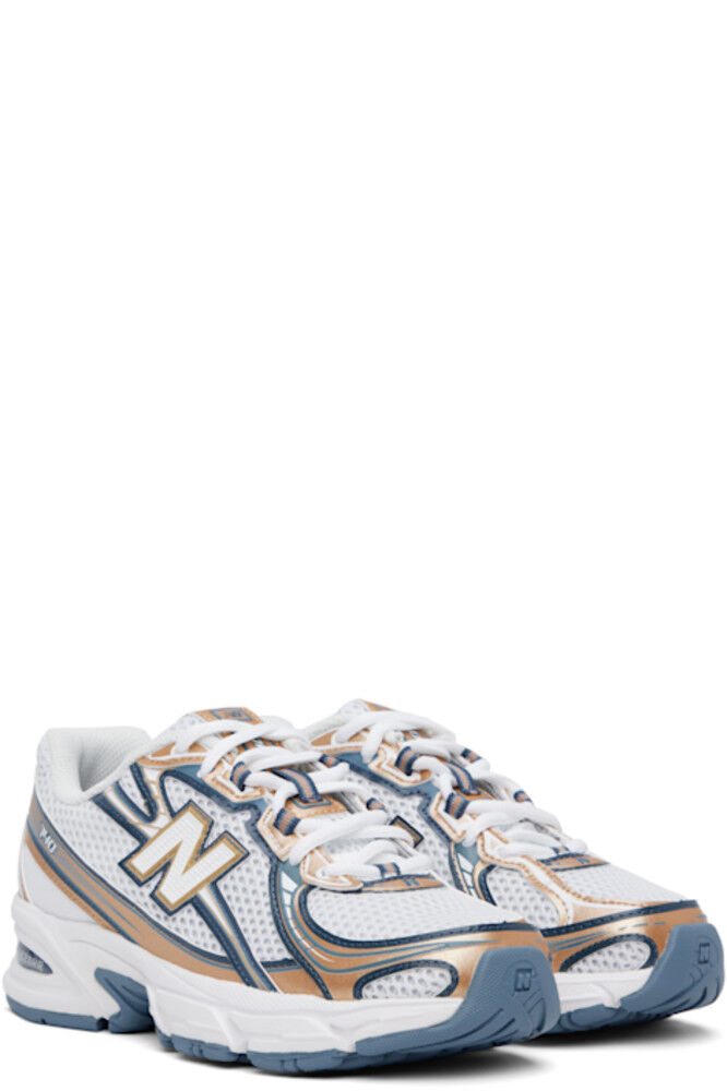Кроссовки 740 белого и бежевого цвета New Balance — фото 4