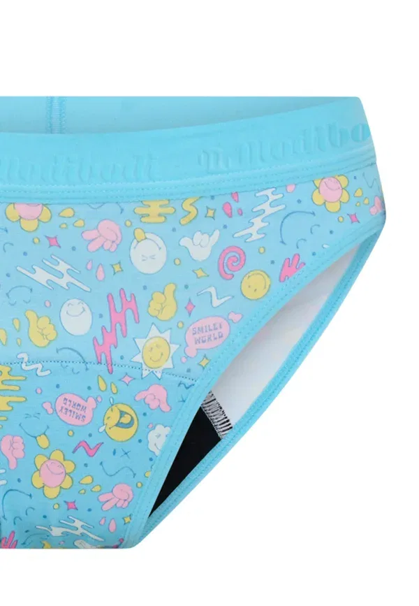 Трусы для менструации Teen Smileyworld Moderate Flow Period Panty Briefs Modibodi, синий вандерлюст — фото 3