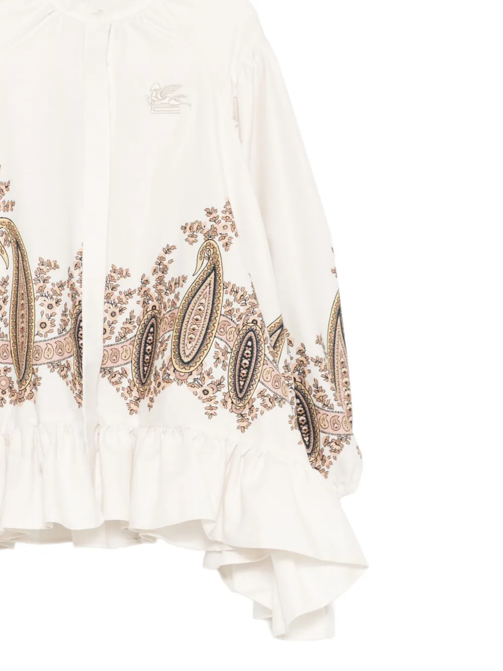 Топ с оборками и узором пейсли ETRO KIDS, нейтральный — фото 3