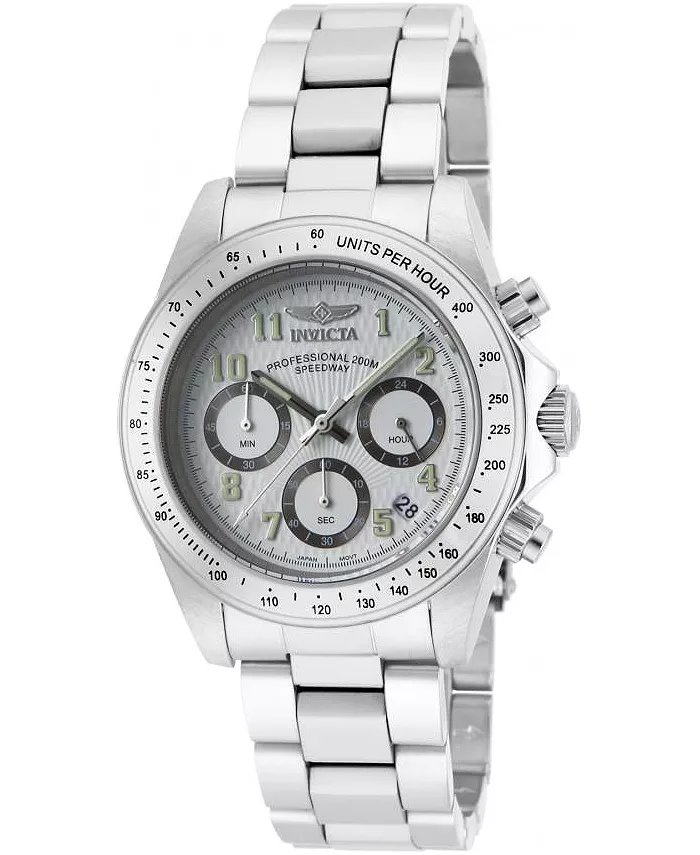 

Мужские часы 17023 Speedway Quartz Chronograph с белым циферблатом Invicta, серебряный