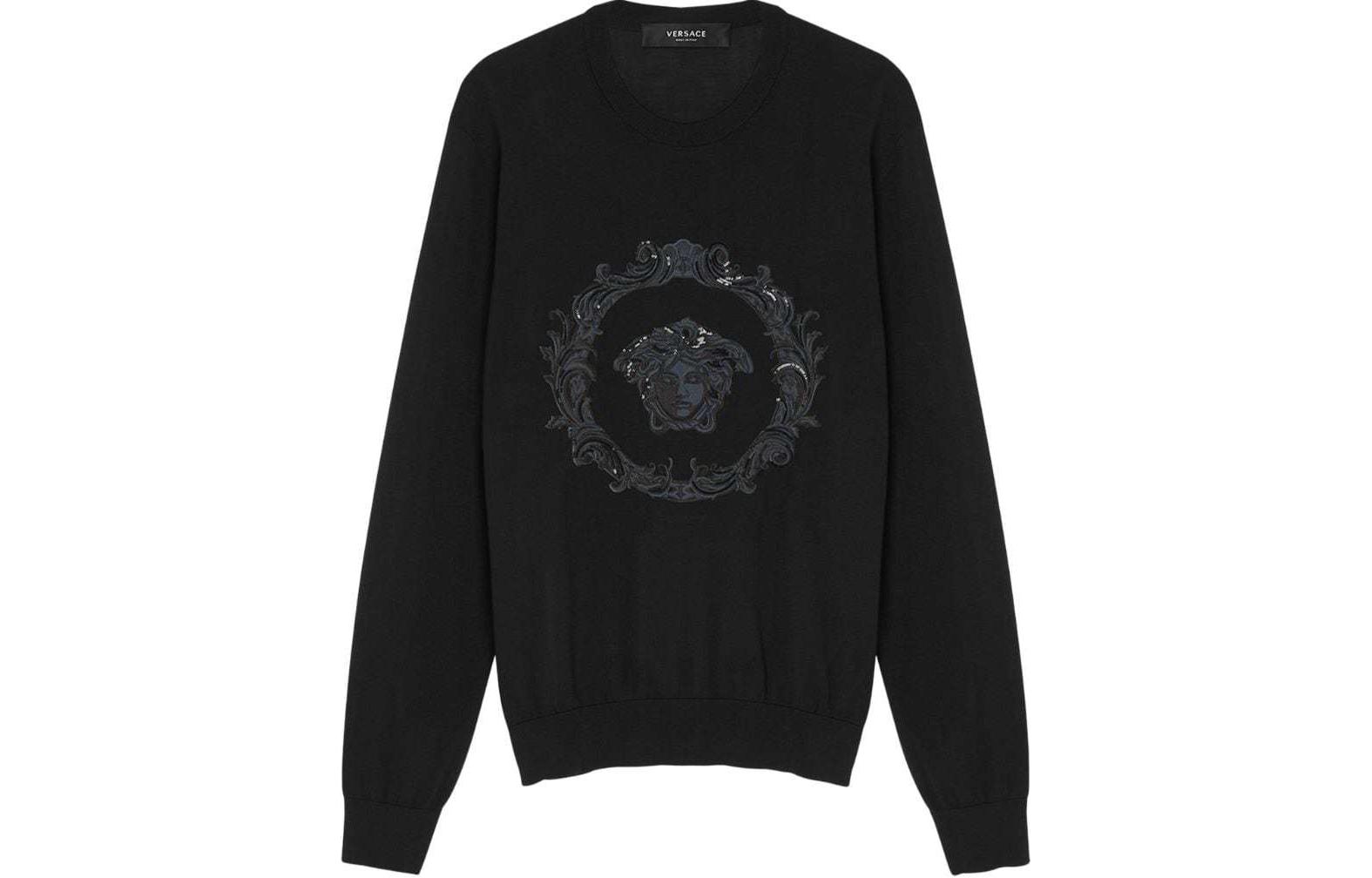 

Вышитый свитер с медузой VERSACE, черный