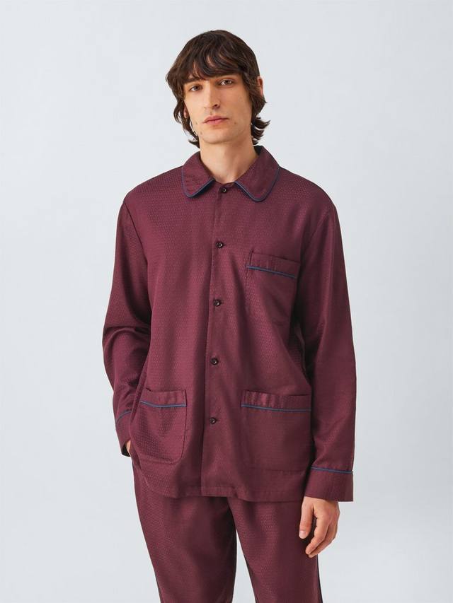 

Органический хлопковый жаккардовый комплект пижамы John Lewis, Red Berry