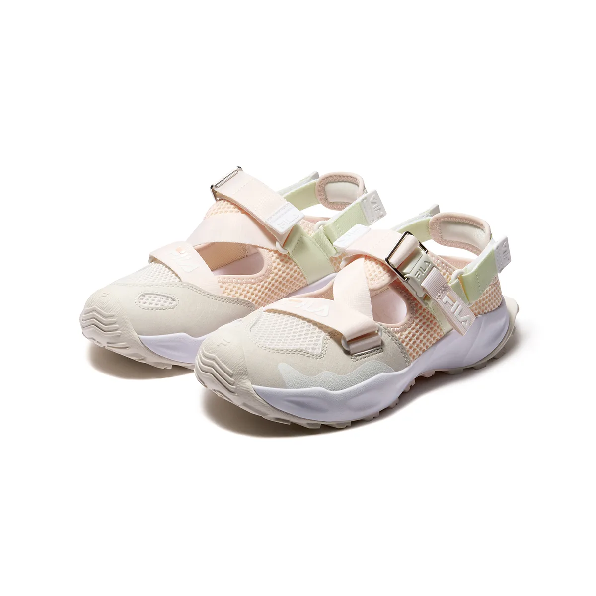 FILA KIDS SEASON FSW синтетическая кожа, текстильные сандалии Parchment Paper Powder/Water Rose Pink Kids' — фото 4