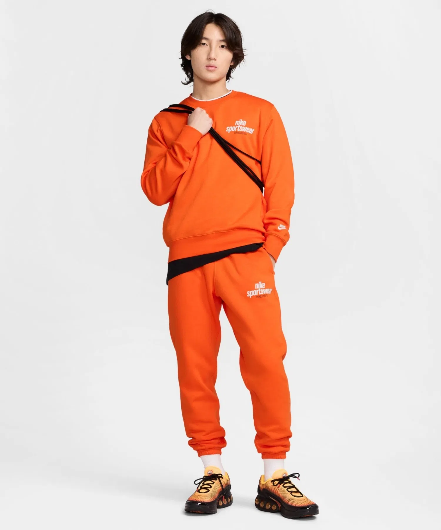 《В наличии комплект》 Мужская флисовая толстовка Nike Club HJ2174-819, ярко-оранжевого цвета — фото 3