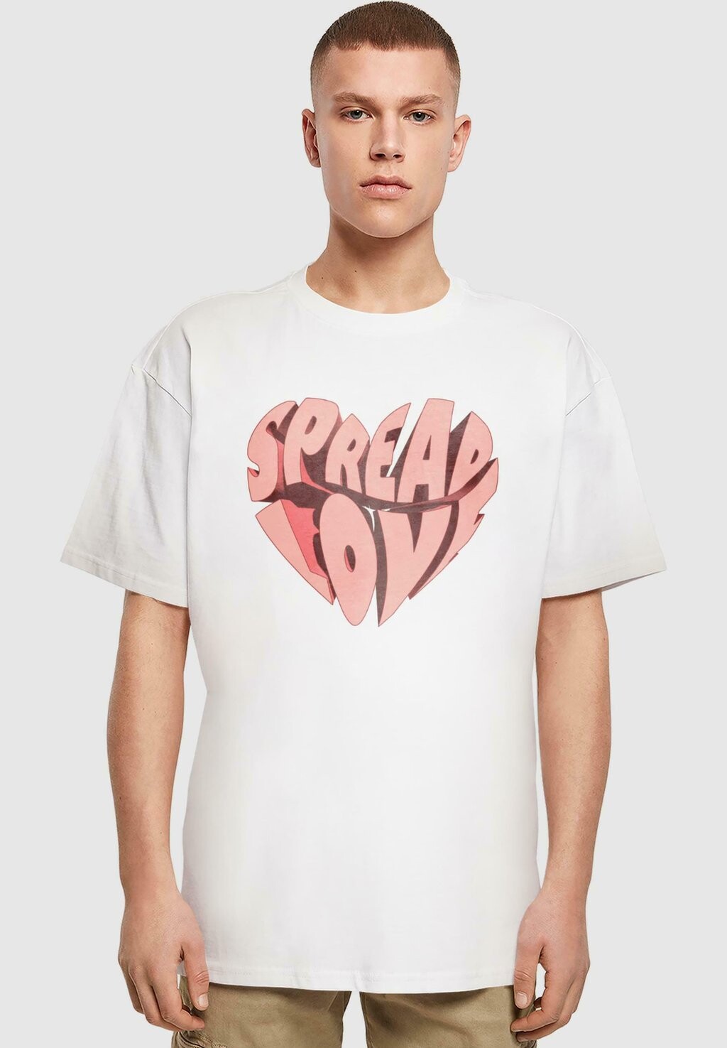 

Футболка с принтом HUGS LOVE-SPREAD HEAVY Merchcode, белый
