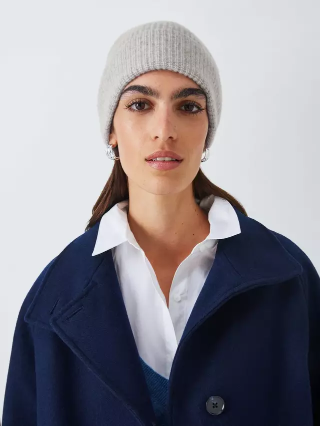 

Шапка John Lewis Cashmere Rib Knit, цвет light/grey