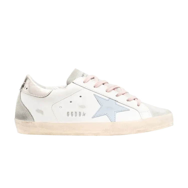 Кроссовки Golden Goose Wmns Superstar White Silver Ice Blue, белый