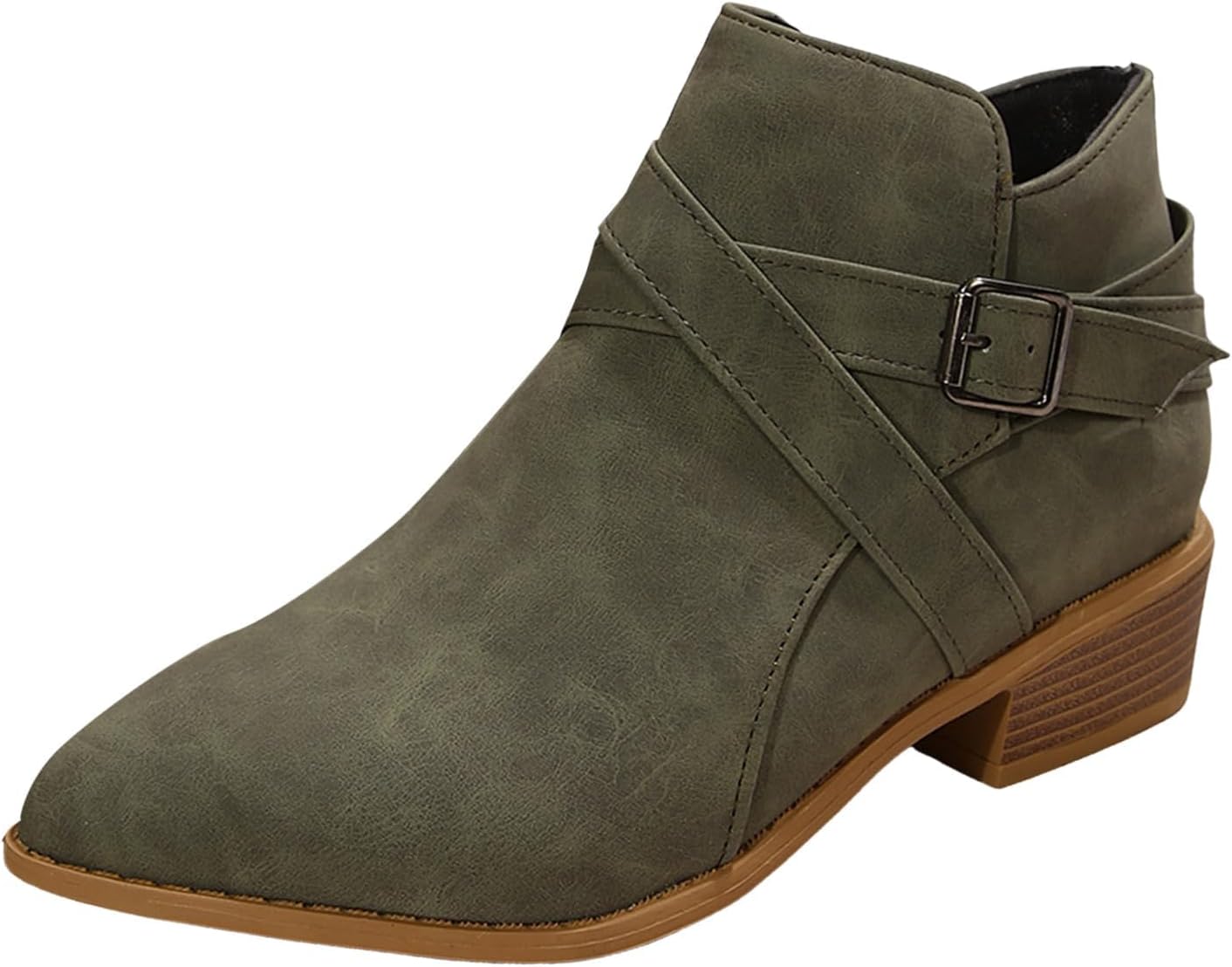 

Женские ботильоны на низком толстом каблуке с завязкой, удобные для повседневной носки, с разрезом V, модный дизайн, на платформе, стиль вестерн Baxtayel, зеленый