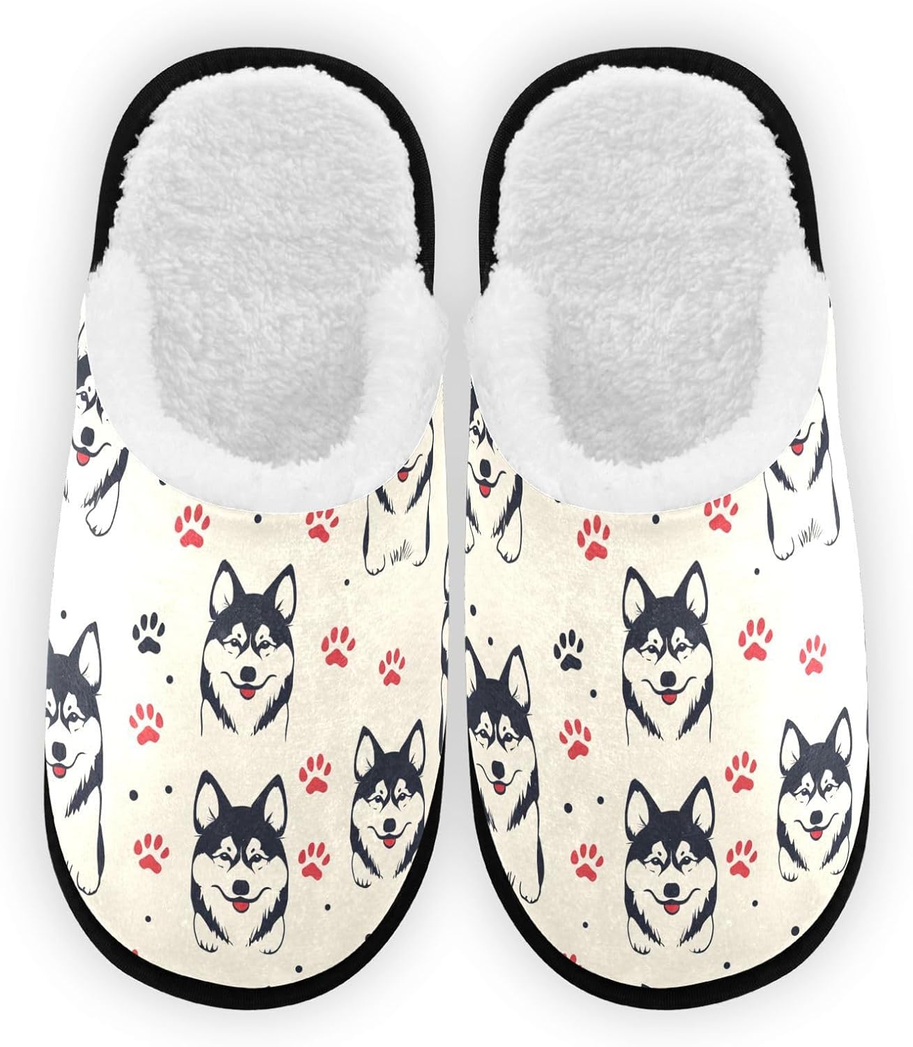 

Мягкие тапочки FENOCHE с лапками хаски для женщин и мужчин, теплые и удобные, для путешествий и спа, нескользящие домашние тапочки, Multicolor