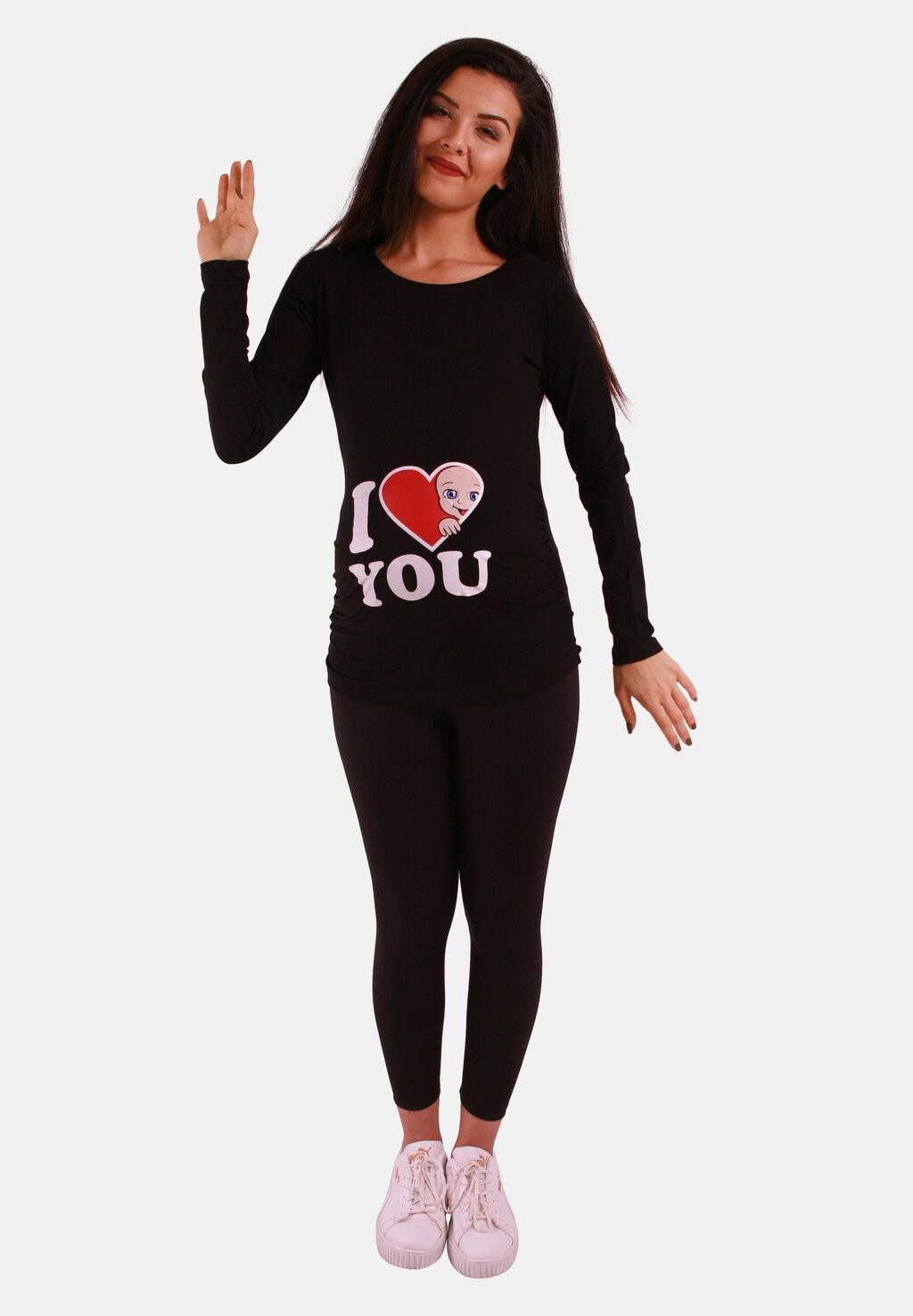 

Топ с длинными рукавами I LOVE YOU M.M.C., черный