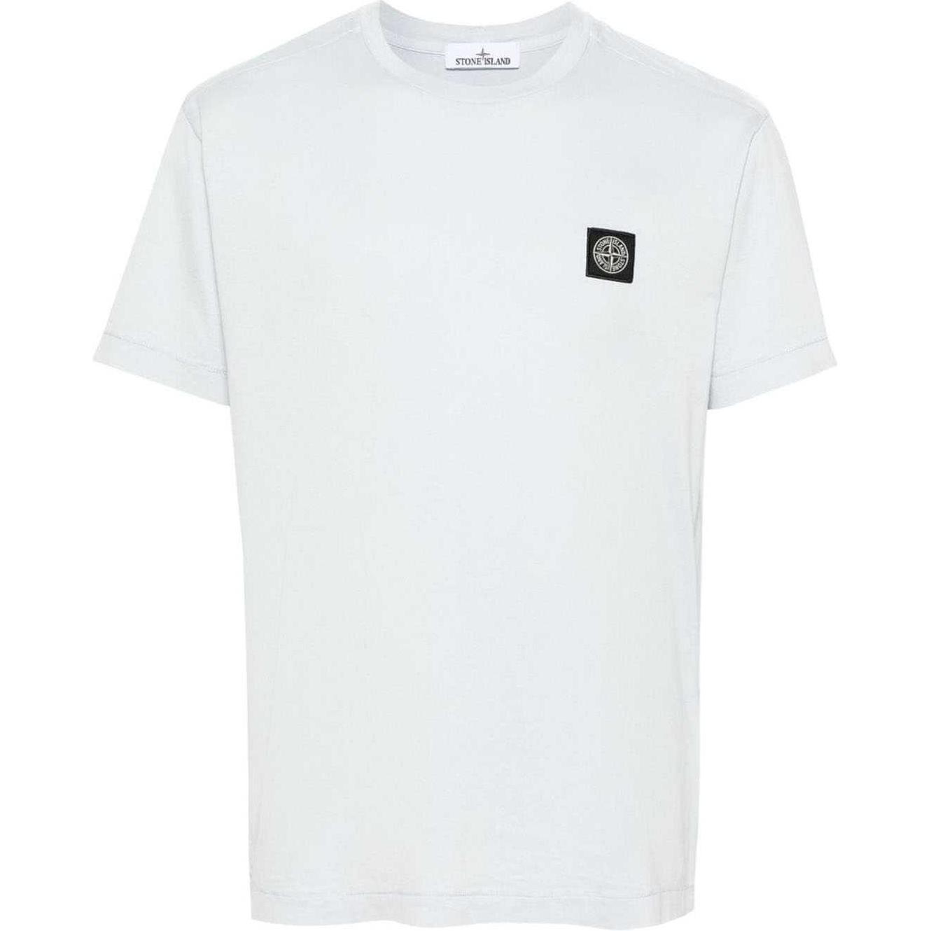 

Футболка из хлопкового джерси STONE ISLAND, ледяной морозный синий