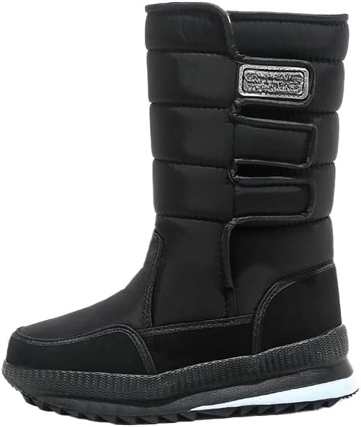 

Зимние мужские снежные ботинки Hhhchpm с теплой меховой подкладкой, удобные ботинки, противоскользящие, водонепроницаемые для улицы, черный