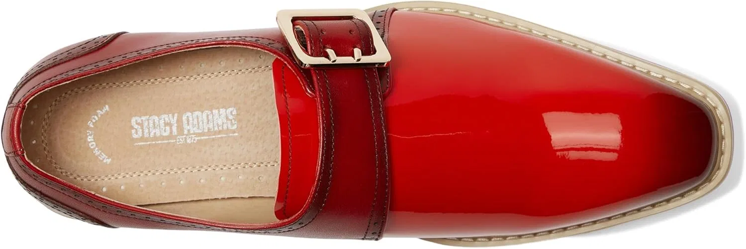Мужские туфли-монки Stacy Adams Bartram Monk Strap Monk Buckle Shoe, Red Excursion Plain Getaway Solids — фото 3