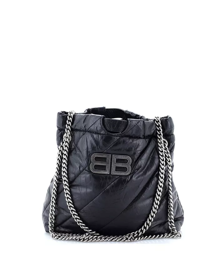 

Сумка-тоут XS Crush Chain из стеганой мятой телячьей кожи Pre-Owned Balenciaga, черный