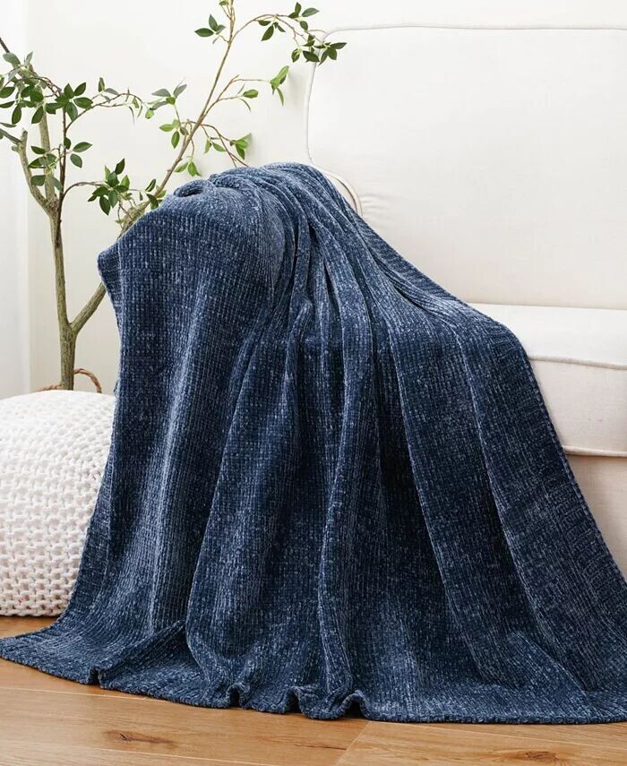 

Плед Lifestyle из однотонной микросинели, 51 x 67 дюймов Battilo, синий