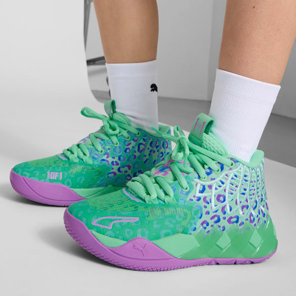 Баскетбольные кроссовки для больших детей Puma X Lamelo Ball Mb.01 Alien Safari, зеленый — фото 2