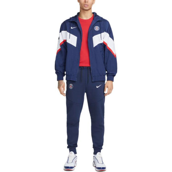 Куртка paris saint-germain strike men's woven soccer jacket 'blue white red' Nike, синий — фото 3
