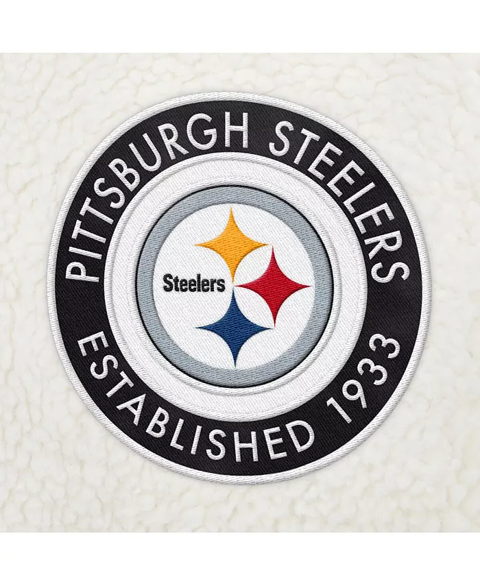 Мужская кремовая толстовка Pittsburgh Steelers Jordan Sherpa с молнией на четверть Tommy Hilfiger — фото 2