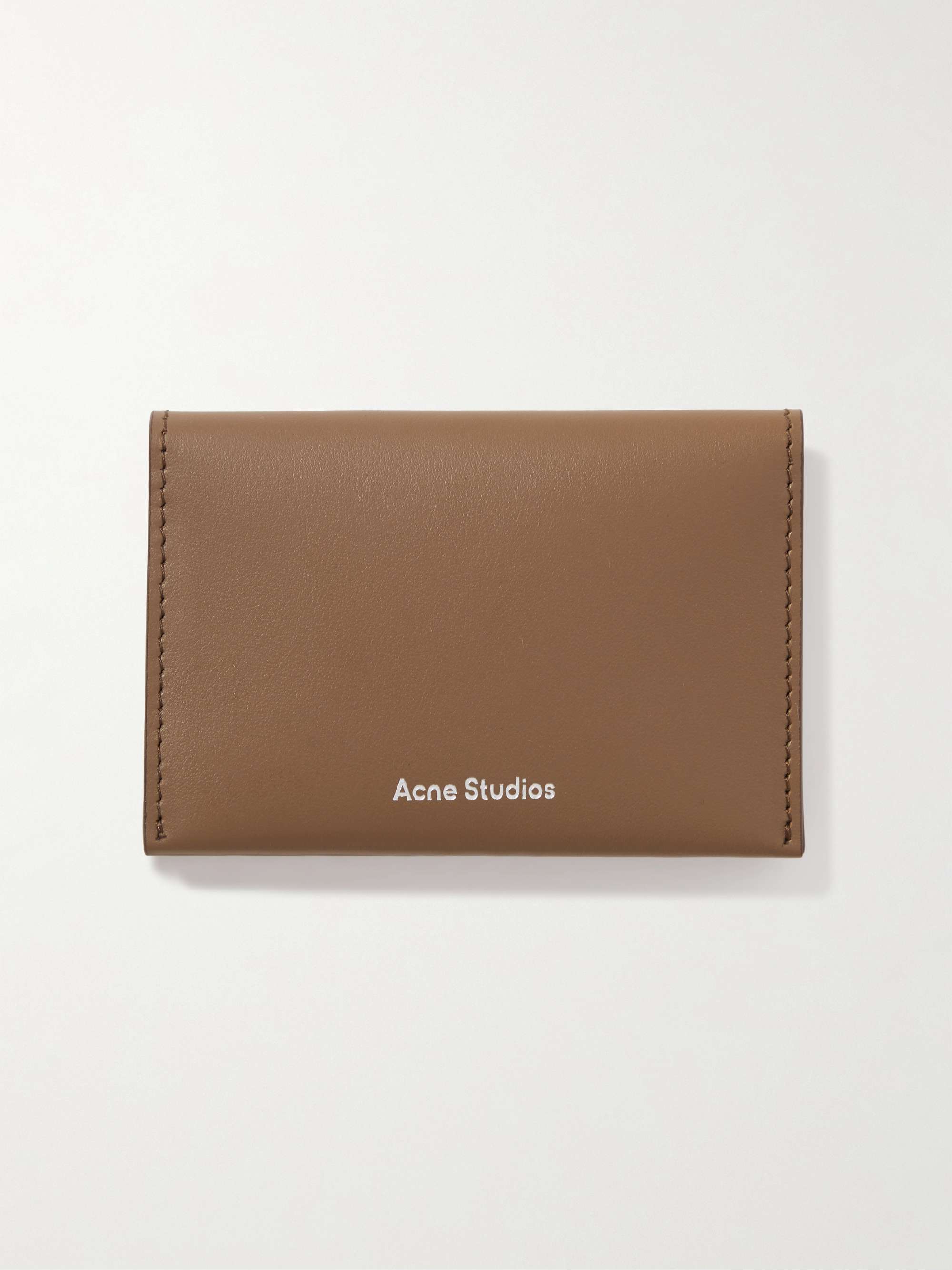 

Кожаный картхолдер Bifold с принтом логотипа ACNE STUDIOS, коричневый