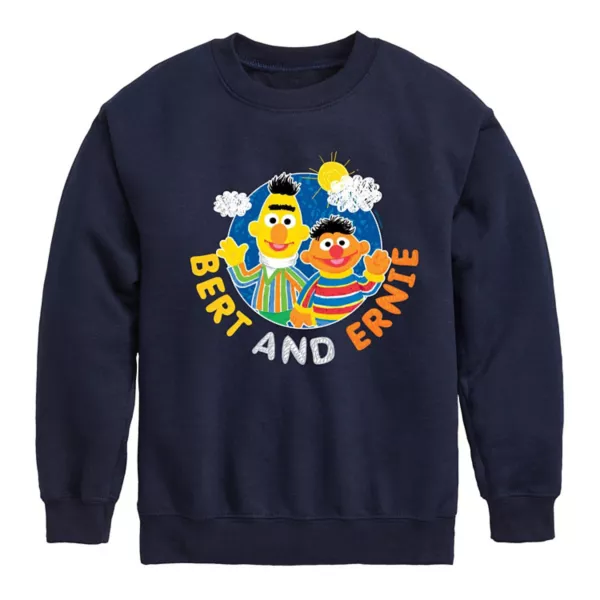 

Флисовая толстовка Bert & Ernie с изображением улицы Сезам для мальчиков 8-20 лет Licensed Character, синий