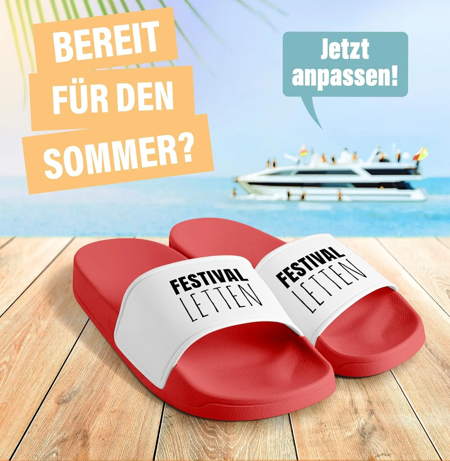 Пляжные тапочки MoonWorks, пляжные тапочки для ванны, мужские и женские, обувь для плавания, для фестивалей, кемпинга, вечеринок, отдыха на природе, для обучения, гаджетов, белый/красный — фото 3