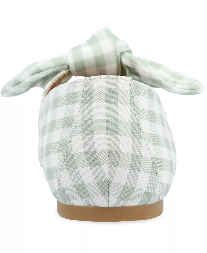 Женские балетки Seralinn Bow с квадратным носком Journee Collection, зеленый — фото 3