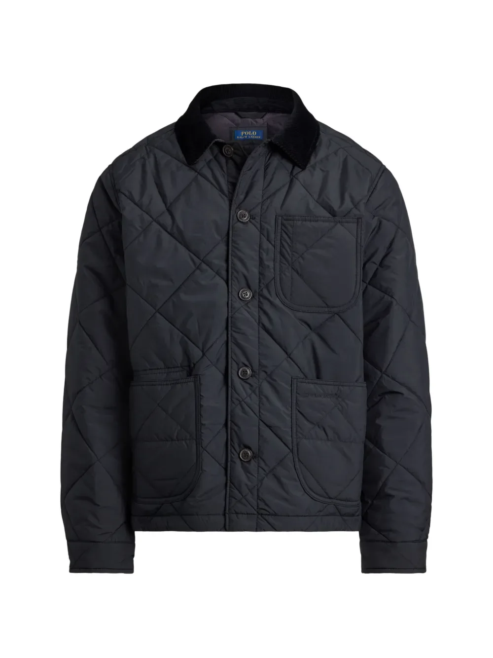 Стеганая куртка с воротником из вельвета POLO RALPH LAUREN, черный