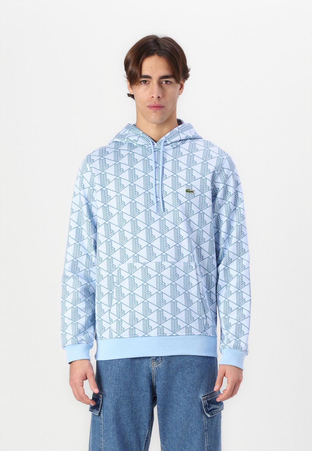 

Толстовка с капюшоном Lacoste, сине-серый