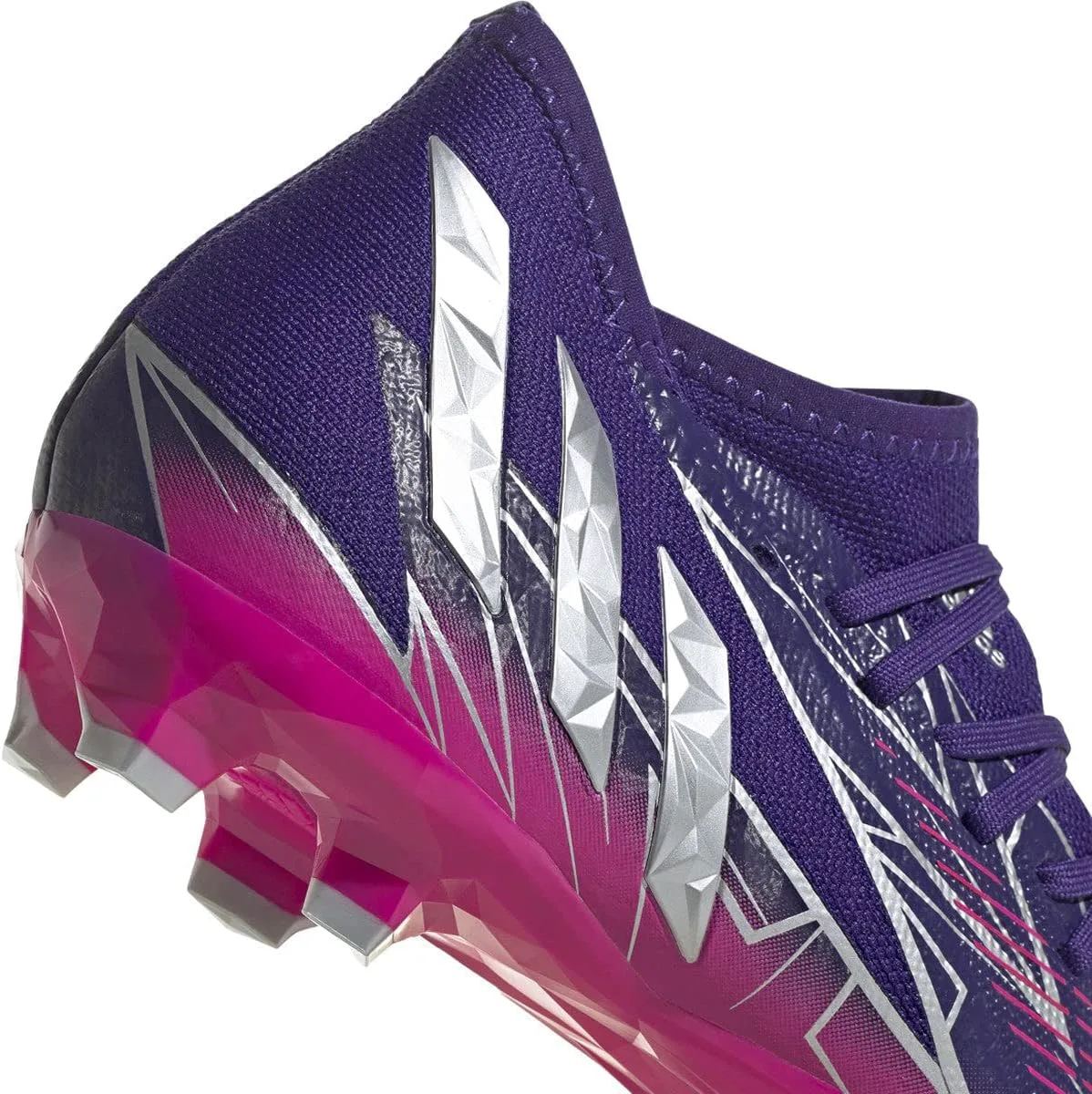 Футбольные бутсы Adidas Predator Edge.3 для твердого грунта, мужские, фиолетовый/металлик/розовый — фото 4