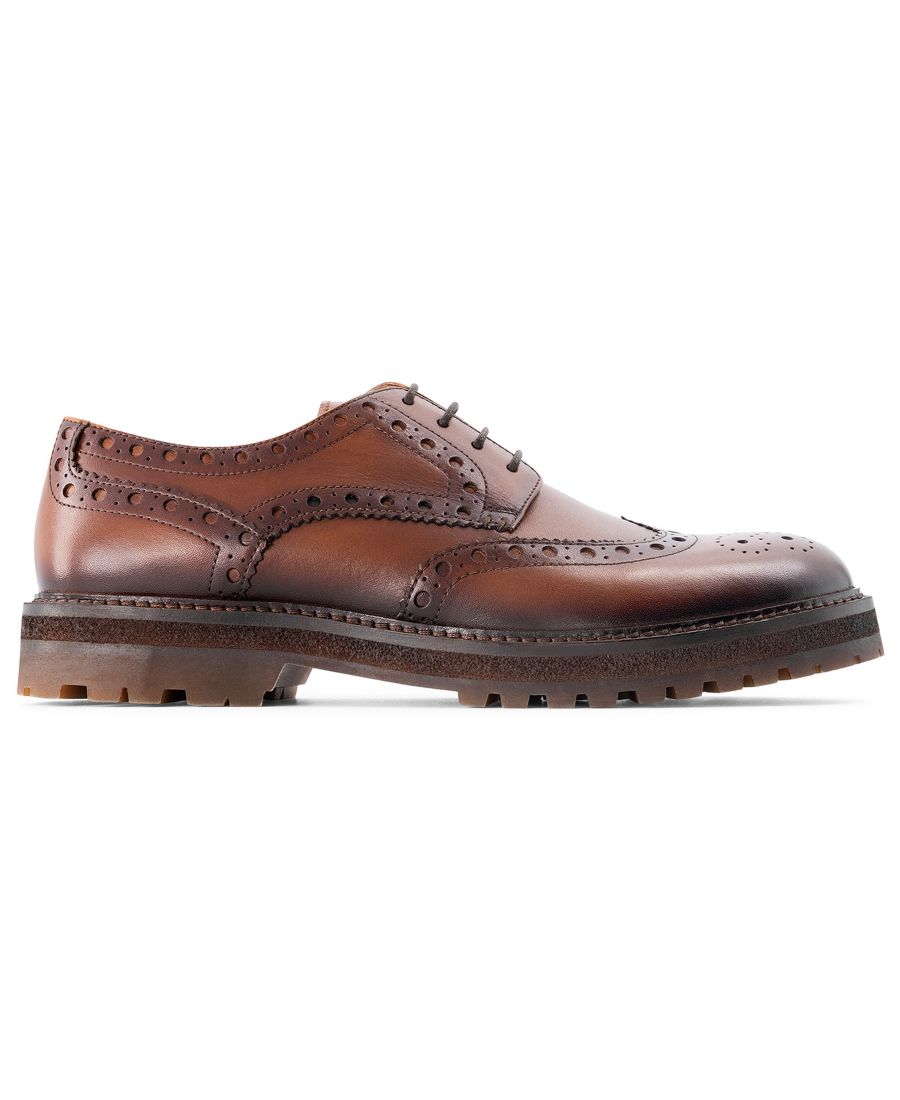 Мужские туфли Prescott Wingtip Derby с круглым носком Anthony Veer, Tan — фото 2