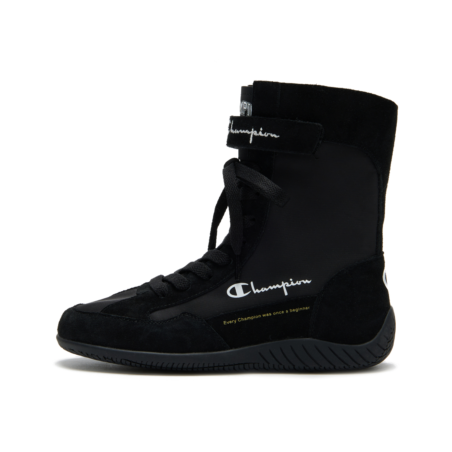 Боксинг бутсы устойчивые к истиранию дышащие ботинки high top kids' Champion Kids, черный