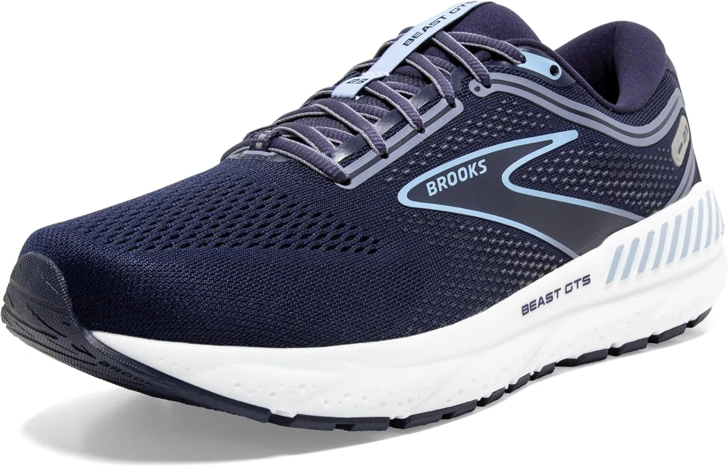 Мужские беговые кроссовки Brooks Beast GTS 23 с поддерживающей подошвой, Peacoat Blue White